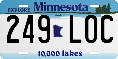 MN license plate 249LOC