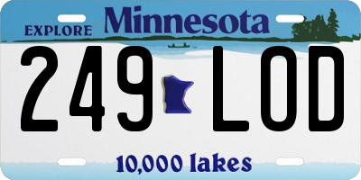 MN license plate 249LOD
