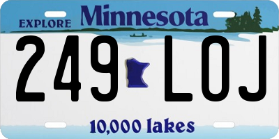 MN license plate 249LOJ