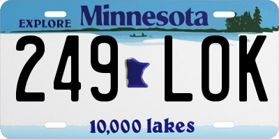 MN license plate 249LOK