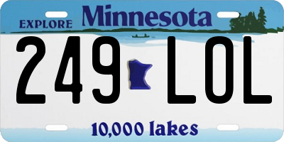 MN license plate 249LOL