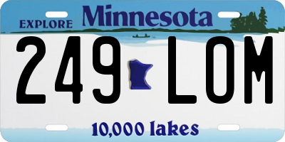 MN license plate 249LOM