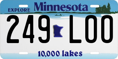 MN license plate 249LOO
