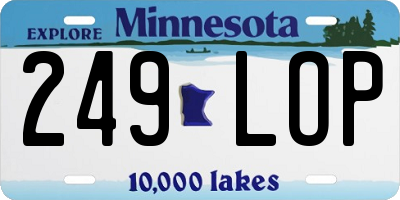 MN license plate 249LOP