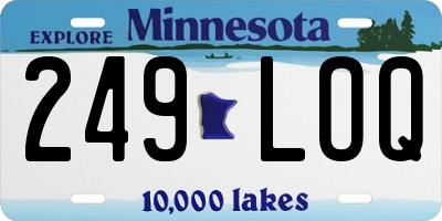 MN license plate 249LOQ