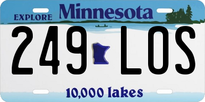 MN license plate 249LOS