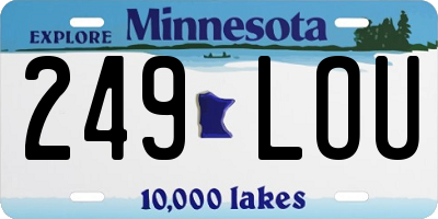 MN license plate 249LOU