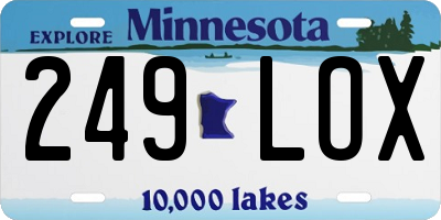 MN license plate 249LOX
