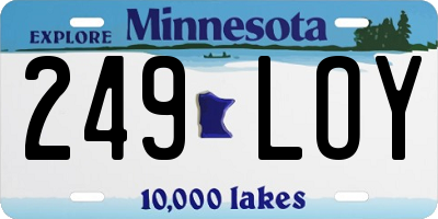 MN license plate 249LOY