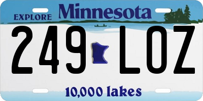 MN license plate 249LOZ