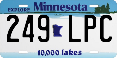 MN license plate 249LPC