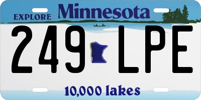 MN license plate 249LPE