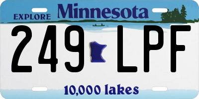 MN license plate 249LPF