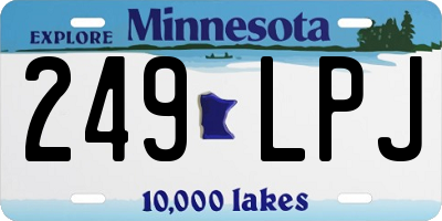 MN license plate 249LPJ