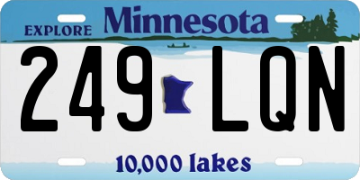 MN license plate 249LQN