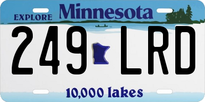 MN license plate 249LRD