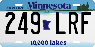 MN license plate 249LRF
