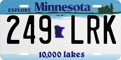 MN license plate 249LRK