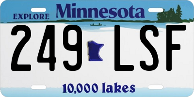 MN license plate 249LSF