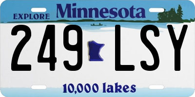 MN license plate 249LSY