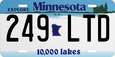MN license plate 249LTD