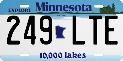 MN license plate 249LTE