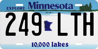 MN license plate 249LTH