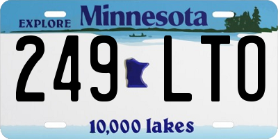 MN license plate 249LTO