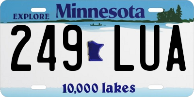 MN license plate 249LUA