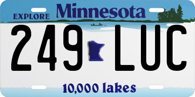 MN license plate 249LUC