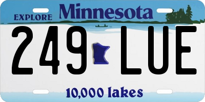 MN license plate 249LUE