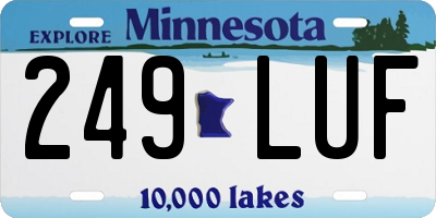 MN license plate 249LUF