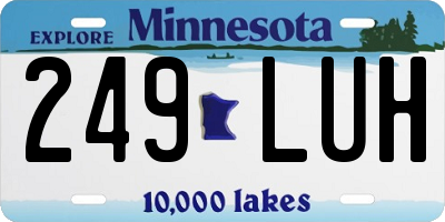 MN license plate 249LUH