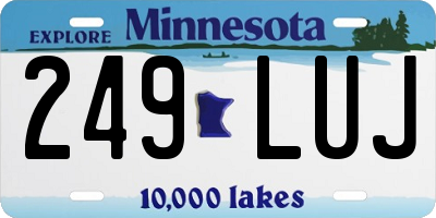 MN license plate 249LUJ
