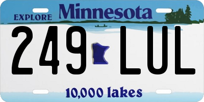 MN license plate 249LUL