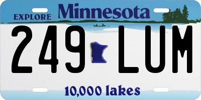 MN license plate 249LUM