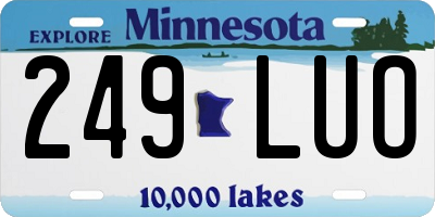 MN license plate 249LUO