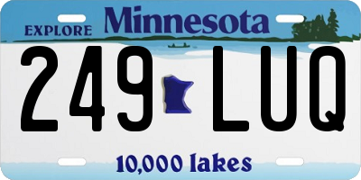 MN license plate 249LUQ