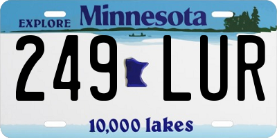 MN license plate 249LUR