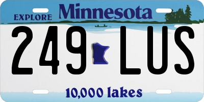 MN license plate 249LUS