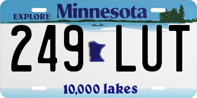 MN license plate 249LUT