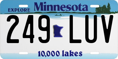 MN license plate 249LUV