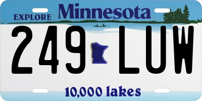 MN license plate 249LUW