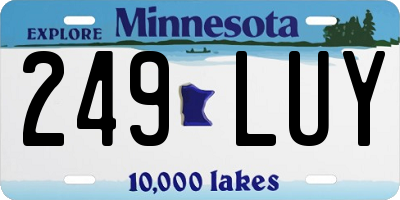 MN license plate 249LUY