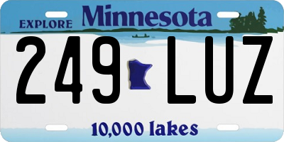 MN license plate 249LUZ