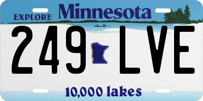 MN license plate 249LVE