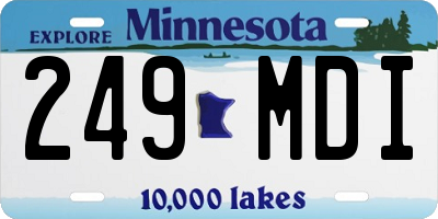 MN license plate 249MDI