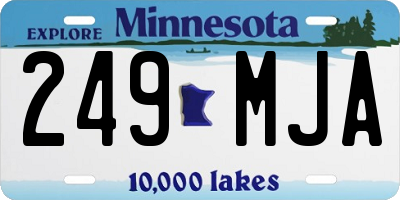 MN license plate 249MJA