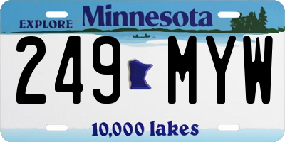 MN license plate 249MYW
