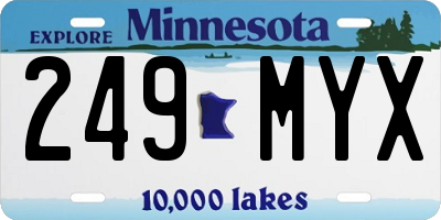 MN license plate 249MYX